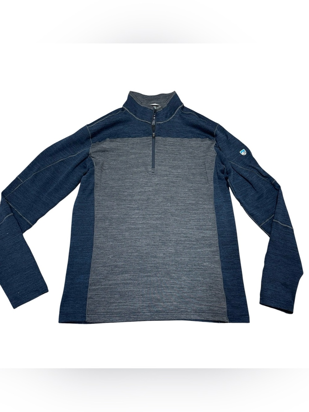 Kuhl Ryzer 1/4 Zip Pullover Men’s Medium Blue Gray Lightweight Performance Top